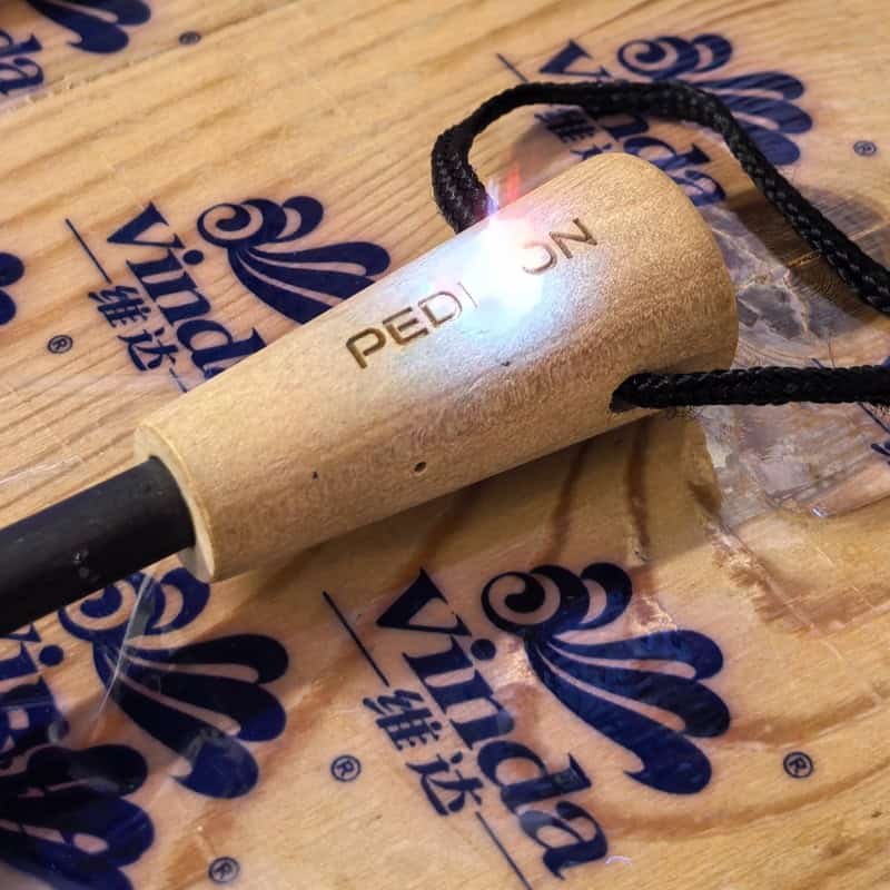 Laser engraving logo on ferro rod scraper custom OEM