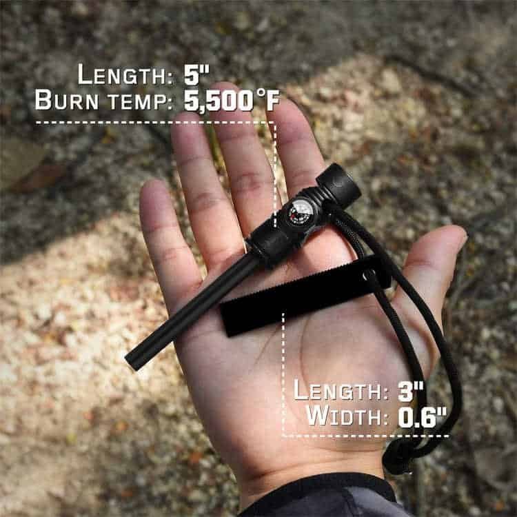 Compact 5 inch tactical fire steel combo from premium ferro rod bulk FRC27 manufacturing factory.