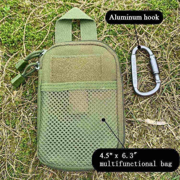 Compact green MOLLE-compatible tactical pouch organizing the ferro rod bulk FRC09 components for easy portability during bushcraft.