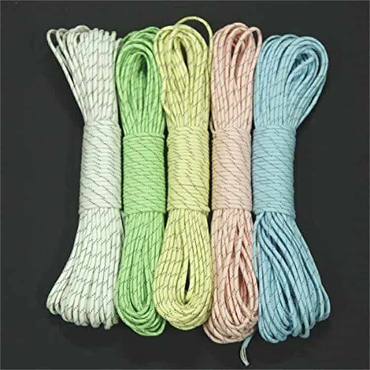 A premium selection of PRD05 reflective and luminous outdoor ropes, perfect for survival brands looking for versatile, high-quality paracord supplies.