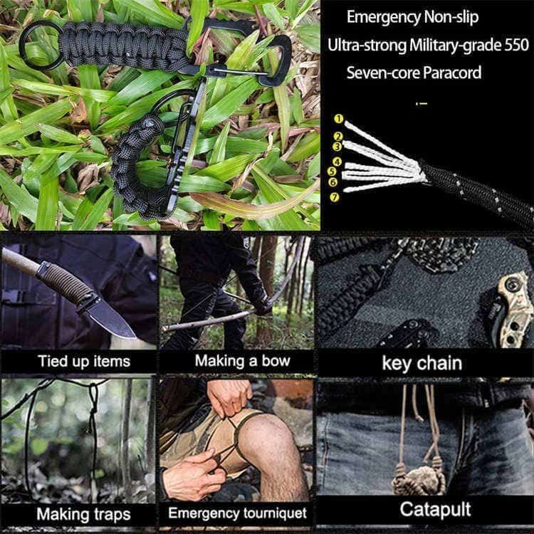 Outdoor survival application guide for 7-core 550 wholesale paracord keychain