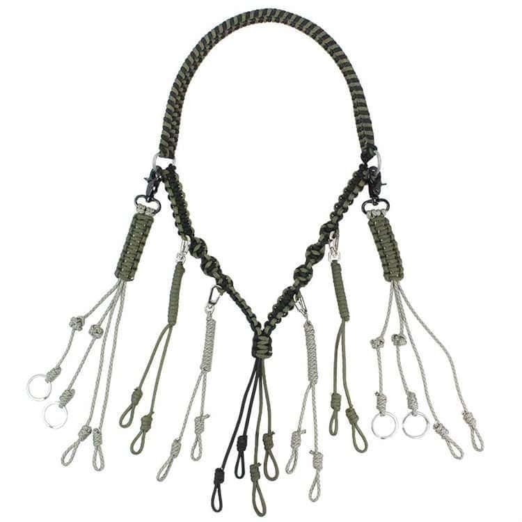 PL07 hand-woven hunting lanyard from leading paracord lanyard supplies with multiple adjustable loops and hoops